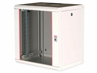 19" Rack na stenu 12U, sivý, 505x600x450 mm (HxWxD), RAL 7035, PRO, odnímateľné bočnice