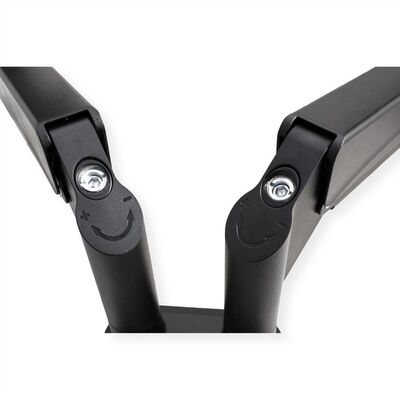 Držiak pre 2x monitor na stôl, úchyt o dosku, pneumatický, max 9kg, rameno 522mm VESA 75/100 čierny