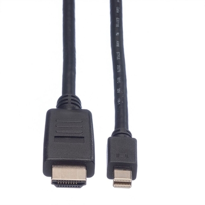Kábel DisplayPort mini na HDMI M/M 2m, jednosmerný, max. 1920x1200@60Hz, čierny