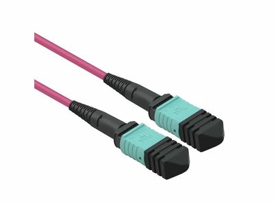 Fiber kábel MPO-MPO, 5m Duplex OM4(50/125µm), LSOH, 4.5mm, Trunk Cable, fialový