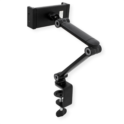 Držiak pre tablety 4.7-12.9" na stôl, univerzálny, max 1kg, rameno 470mm, čierny