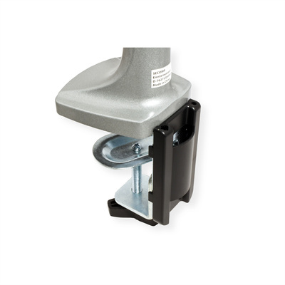 Držiak pre monitor na stôl, úchyt o dosku, pneumatický, max 9kg, rameno 580mm, VESA 75/100, sivý