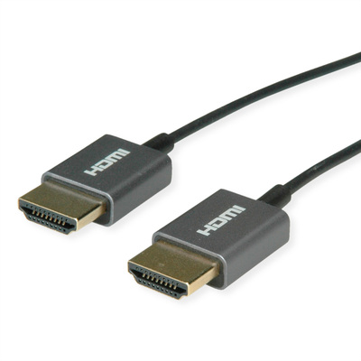 Kábel HDMI M/M 2m, Ultra High Speed+Eth, 4K@60Hz, HDMI 2.0, 18G, G pozl. kon., čierny, Slim