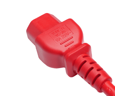 Kábel sieťový 230V predlžovací, C14 - C15, 1.5m, 1.00mm², 10A, červený