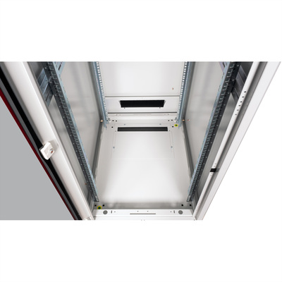 19" Rack na podlahu 47U, 2276x600x800mm (HxWxD), PRO, sklenené dvere, sivý