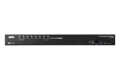 KVM switch/prepínač 8PC, DisplayPort, USB 3.0, OSD, DP+HDMI output 4K@60Hz, audio