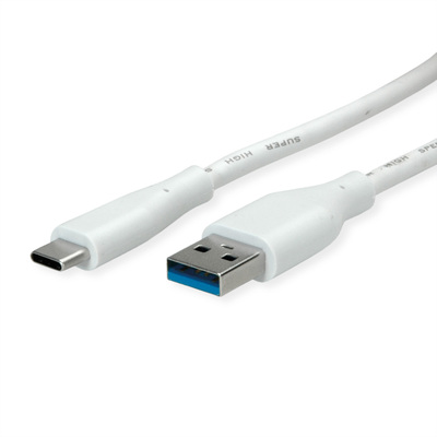 Kábel USB 3.2 Gen 1, AM/CM Typ C 3m, 5Gbps, biely