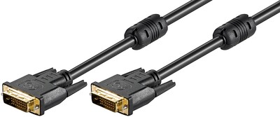 Kábel DVI-D M/M 1.8m, Dual-Link, 3840x2160@30Hz, HQ s ferrit., čierny, G pozl. Konektor
