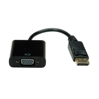 Adaptér DisplayPort na VGA M/F, 15cm, passívny, čierny