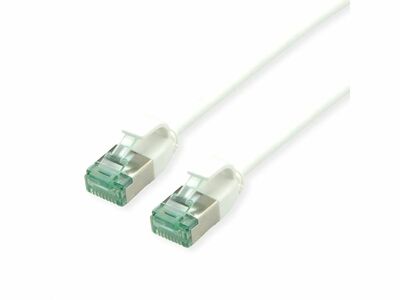 U/FTP Patchkábel LSOH TPE 0.15m cat.6a, biely, slim, Cu, Flex Cable, Roline Recycled Material