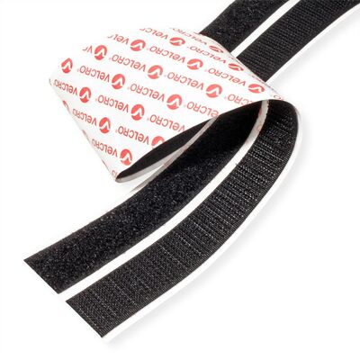 Suchý zips "hook & loop", nalepovací, 10m, šírka 20mm, čierny, VELCRO®