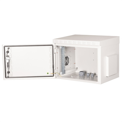 19" Rack na stenu 7U, sivý, 490x600x450mm (HxWxD), RAL7035, IP55, vonkajší, odnímateľné bočnice