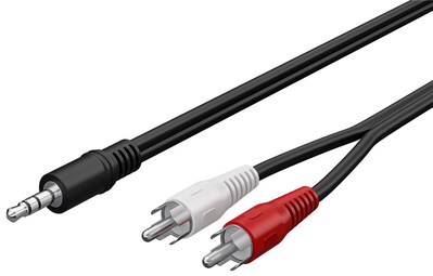 Kábel 3.5mm stereo/2xCinch M/M 20m, čierny