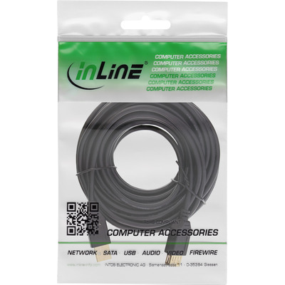 Kábel USB 2.0 A-A M/F 10m, High Speed, predlžovací, čierny, pozl. konektor
