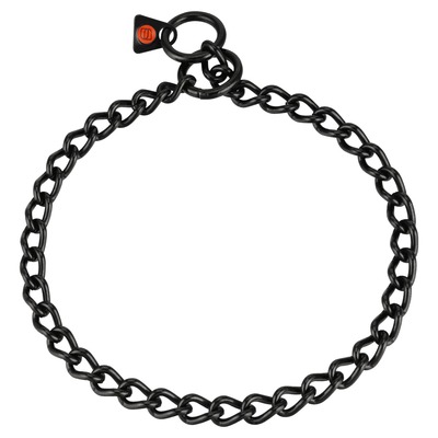 Obojok retiazkový sťahovací 3mm/40cm, malé oko, nerezová oceľ, čierny, HS
