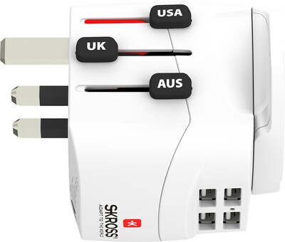 Adaptér cestovný World Adapter PRO Light USB, max. 7A, biely, SKROSS