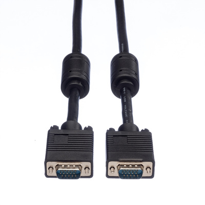 Kábel VGA M/M 2m, prepojovací, tienený, DDC, ferrit, HQ, čierny