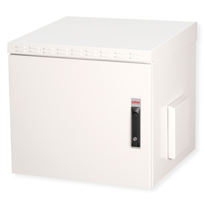 19" Rack na stenu 9U, sivý, 579x600x600mm (HxWxD), RAL7035, IP55, vonkajší, odnímateľné bočnice