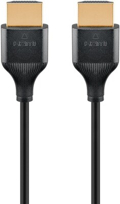 Kábel HDMI M/M 5m, Ultra High Speed+Eth, 4K@60Hz, HDMI 2.0, 10.2G, G pozl. kon., čierny, Slim