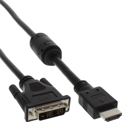 Kábel DVI-D/HDMI M/M 0.3m, Single-Link, 1920x1080@60Hz, ferrit, čierny