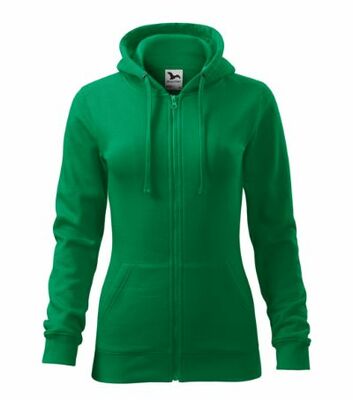 Mikina KYPO dámska s kapucňou, rozopínacia, čierna, XL