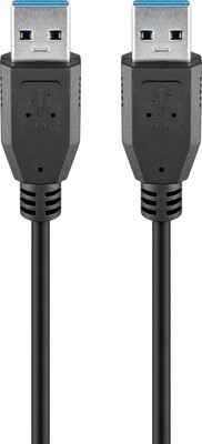 Kábel USB 3.2 Gen 1, A-A M/M 1m, 5Gbps, čierny