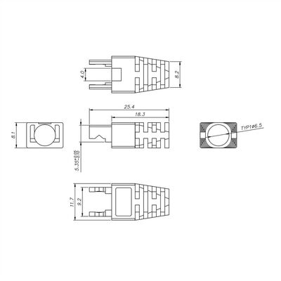 Krytka na easy-pass-through konektor RJ45, max ø6.5mm, priehľadný, 10ks/bal