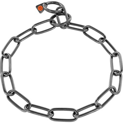Obojok retiazkový sťahovací 4mm/72cm, dlhé oko, nerezová oceľ, čierny, HS