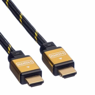 Kábel HDMI M/M 15m, High Speed+Eth, 4K@30Hz, HDMI 1.4,G pozl. kon., čierny/zlatý, Gold