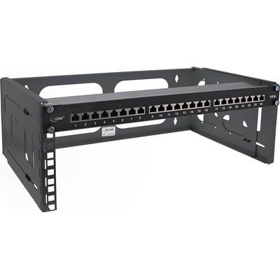 19" Mini skriňa ramova 4U, nastavitelná hĺbka: 240 - 400mm, čierna, RAL9005