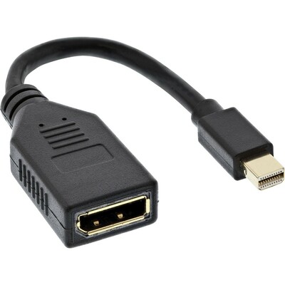 Adaptér mini DisplayPort/DisplayPort M/F, 15cm čierny