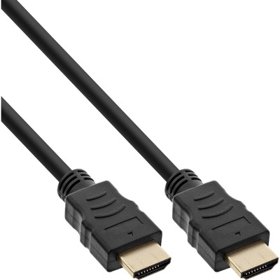 Kábel HDMI M/M 0.5m, High Speed+Eth, 4K@30Hz, HDMI 1.4, pozl. konektor, čierny
