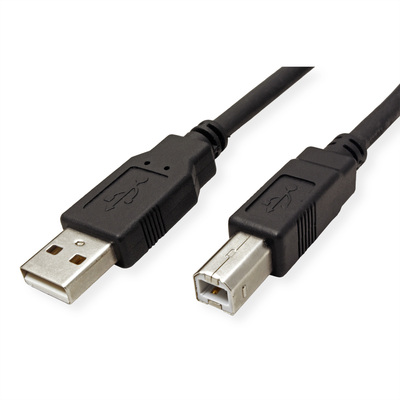 Kábel USB 2.0 A-B M/M 1.8m, High Speed, čierny, TPE, Eko balenie