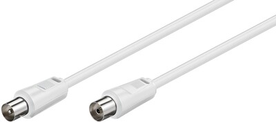 Kábel anténny, koax TV M/F predlžovací 5m, 75 Ohm, <70dB, 2x tienený, CCS, biely