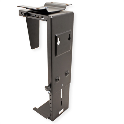 Držiak PC pod dosku stola/nástenný, max 10kg, pre PC šírké 85-200mm, výška 170-533mm, otočný, čierny