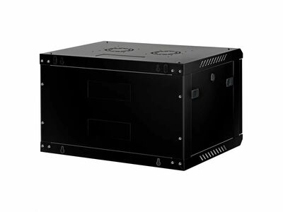 19" Rack na stenu 6U, čierny, 379x600x450 mm (HxWxD), odnímateľné bočnice