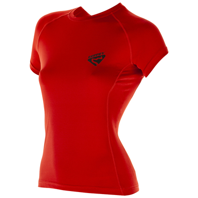 Tričko s krátkym rukávom, dámske, funkčné, červená, XL