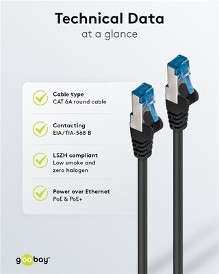 S/FTP (PiMF) Patchkábel LSOH 1.5m cat.6a, čierny, Cu