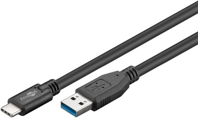 Kábel USB 3.2 Gen 1, AM/CM Typ C 1m, 5Gbps, čierny