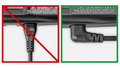 Kábel sieťový 230V, 2pin vidlica (CEE7/16) lomená - C7 (2pin) zahnutý, 5m, 0.75mm², 2.5A, biely