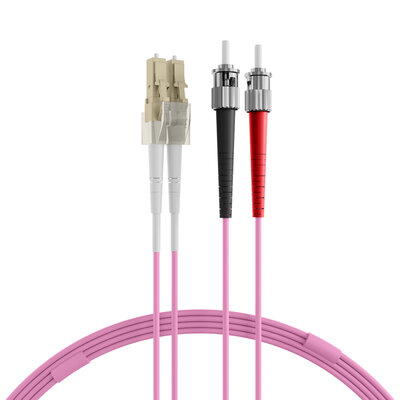 Fiber kábel LC-ST, 7.5m Duplex OM4(50/125µm), LSOH, 2mm, fialový