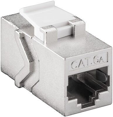 Konektor Keystone cat.6a, tienený, strieborný, SPOJKA RJ45