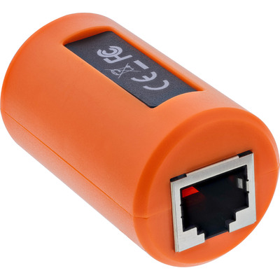 Spojka RJ45 prepäťová ochrana, pre siete a PoE, oranžová, Gigabit