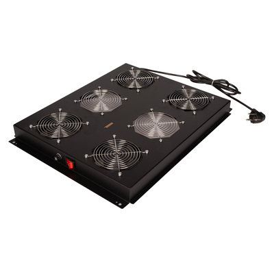19" Ventilačná jednotka, stropná, 4 vetráky, ON/OFF, pre serverový rack PRO, čierna, RAL9005