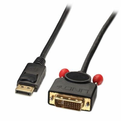 Kábel DisplayPort na DVI-D M/M 1m, jednosmerný, max. 1920x1200 @60Hz,čierny, pozl. konektor