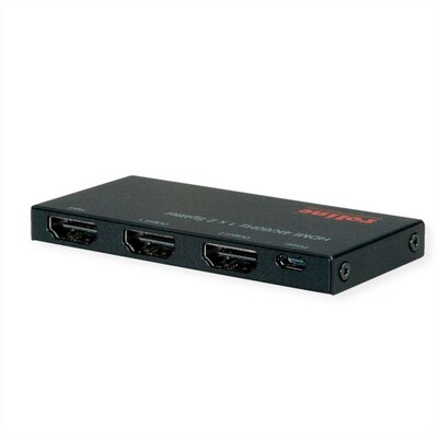 Video distribútor/splitter HDMI 1IN/2OUT UHD 4K (60Hz) 18G, Ultra Slim, čierny, napájanie micro USB