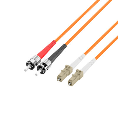 Fiber kábel LC-ST, 10m Duplex OM1(62.5/125µm), LSOH, 2mm, oranžový