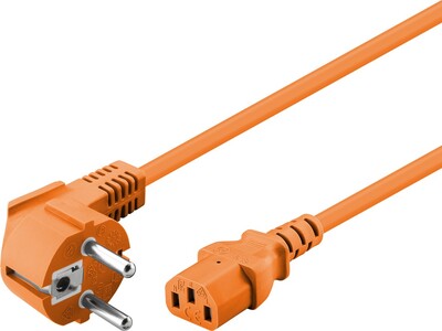 Kábel sieťový 230V, vidlica (CEE7/7) lomená - C13, 3m, 1.00mm², 10A, oranžový
