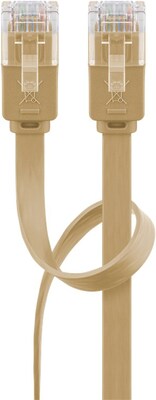 UTP Patchkábel 15m cat.6, svetlo hnedý, plochý, Cu