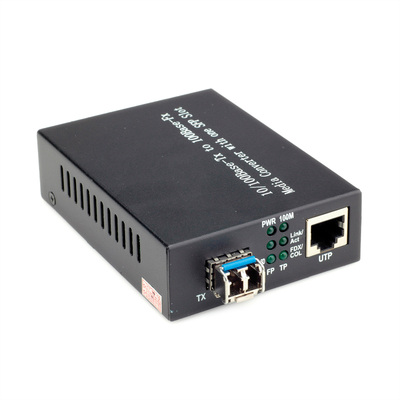 Optický konvertor SFP - RJ45, 100Mbit, GBIC modul LC Duplex MM OM do 500m v balení, čierny